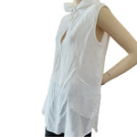 FORCYNTHIA Beachwear White Linen Cover Up M Sleeveless Hoodie Beach Tunic Top VG