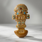 Peru Tumi Inca God Ceramic Glazed Fridge Magnet Gold Turquoise Souvenir VG