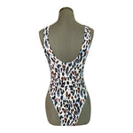 REUTTER Women's Blue Animal Print One Piece Swimsuit Size S Ring Front Cut-Out
