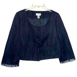 Ann Taylor Loft Womens Dark Blue Cropped Blazer Jacket Size 10