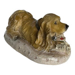 Dog Mate Reading Puppy Cocker Spaniel Figurine Books Scholar Dog Resin Statue 4"