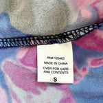 C&C Studio Royal Blue Pink Floral Print 100% Polyester Belted Zip Front Jumpsuit