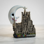 Barcelona Sagrada Familia 2021 Resin Moon Face Candle Holder Souvenir 3.2" VG