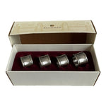 Baldwin Nickel Napkin Rings Set Silver Vintage Dining Serveware Collection NIB