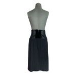 MARIA GRAZIA SEVERI Womens Skirt IT 42 (US 6) Black Bustier Midi Front Slit VG