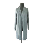 89th & Madison Open Front Knit Duster Cardigan Gray Womens Size M