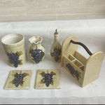 Cabernet Tabletops Unlimited Hand Painted Ceramic Tea Tiles Trivet Set 6x6 Pair