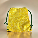 Golden Goose Nylon Drawstring Backpack Yellow White Green Unisex VG