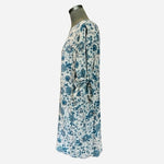 NWT Women’s Dress H&M White Blue Floral Dress Cold Shoulder Knot Sheath Dress