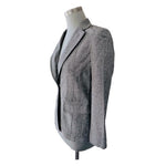 ELIE TAHARI Silk Blazer Grey Single Button Jacket Nordstrom Women Size 6