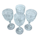 Set of 4 D’Arques Clear Cut Crystal Goblets Wine Water Glasses Elegant Stemware