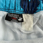 Beverly Hills Polo Club Blue Floral Print Polyester Swim Trunks Board Shorts VG