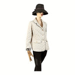 VAN HEUSEN Womens Beige Quilted Puffer Jacket Size M Button Front Lightweight VG