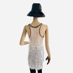 FREE PEOPLE Womens Tank Top S White Lace Sheer Boho Sleeveless Blouse Hippie G+