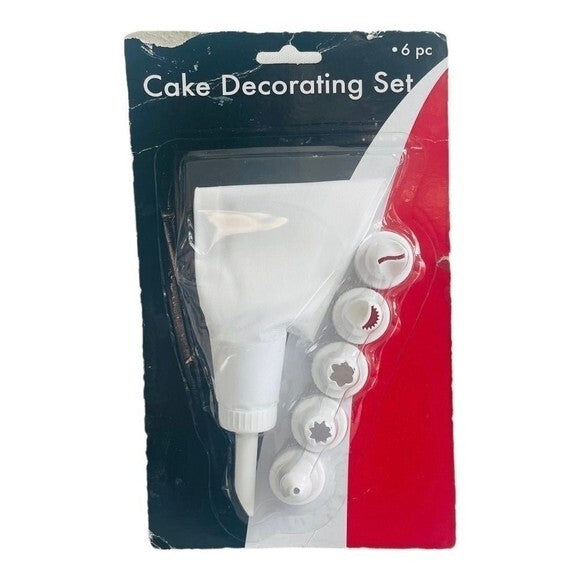 Home Helpers Icing Bag & 6 Tips Set Cake Decorating Piping Bag 12" Baking Tools