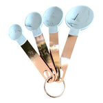 Measuring Cups Spoons Set 8 Piece Copper Handle Marble White Grey Kitchen NIB