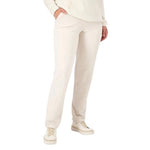 Denim&Co Cotton Straight Athletic Pants Women Medium Off White Elastic Waist New