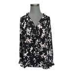 KARL LAGERFELD Floral Chiffon Blouse Long Sleeve Button Front Size M NWT