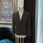 Tahari Arthur S Levine Womens Fitted Blazer 10 Black Textured Lined Work Jacket