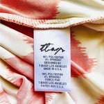 T-Bags Los Angeles Women's Open Back Chevron Top S Orange Beige Zigzag Print EXC