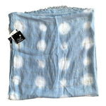 Roffe Dot Print Sarong Blue White 78x43 Multi-Use Cover Up Wrap Sheer Lurex NWT
