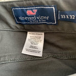 Vineyard Vines Marthas Vineyard Grey Cotton Straight Leg Regular Fit Pants 33/32