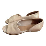 Anthropologie Souvenir D'Orsay Metallic Beige Leather Open Toe Flats Women’s 7
