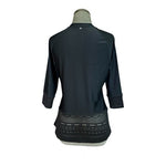 Prana Womens Bridgitte Sun Shirt L Black Nylon Cropped Sleeve UPF 50+ Swim Top