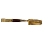 Vintage Thai Handmade Brass Wood Ice Tongs Serving Gold Brown Thailand NWOB