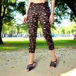 FABLETICS Salar Rose Romance Capri Leggings Sz M Floral Black Pink Green Workout