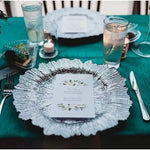 Silver Reef Charger Plates Set of 2 Glass Iridescent 12.75" Wedding Holiday NWOT