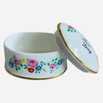 Vintage Coalport Bone China Trinket Box Floral Gold Trim England 2.25" Lid