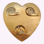 Vintage Gold Tone Heart Scarf Clip Shirt Slides Metal 1.75" Accessory
