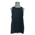 Vince Camuto Women's Black Ruched Back Sleeveless Tank Top S Keyhole Tunic EXC
