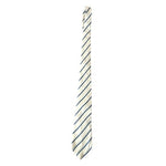 Donald J Trump Signature Collection Off White Blue Gold Stripe Silk Men Neck Tie