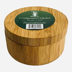 Simply Bamboo 2 Compartment Salt Pepper Box 4.5 Round Wood Kitchen Container New