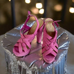 ALDO Pink Suede Peep Toe Stiletto Pumps High Heel Shoes Women’s 5.5