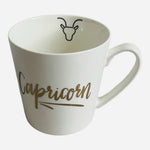NEW Capricorn Zodiac Sign Ceramic Mug 16oz White Gold Coffee Cup Astrology Gift